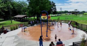 Red Bud Splash pad with kids playing