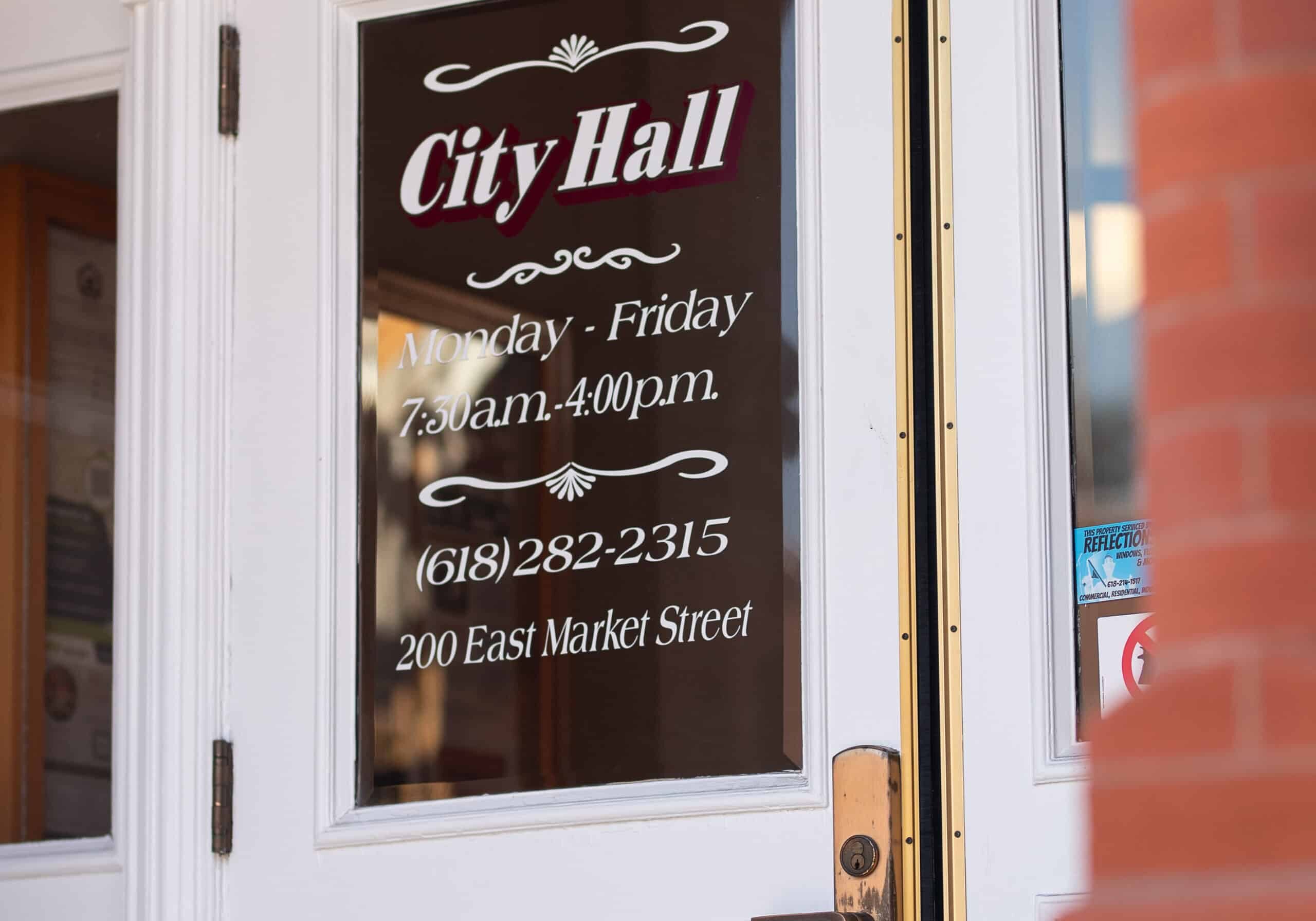 City Hall front door.