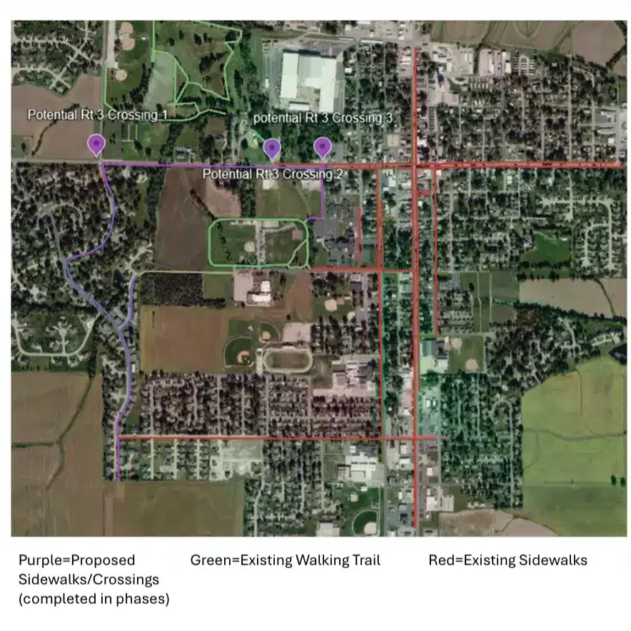 City of Red Bud Map with Color Coding for Proposed Grant Changes