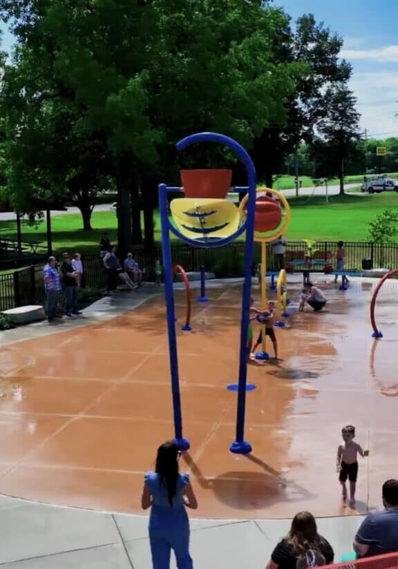 Red Bud Splash pad with kids playing